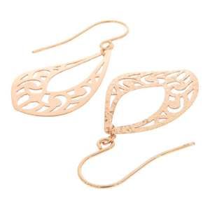 Leaf Motif Earrings Swing K18PG Pink Gold